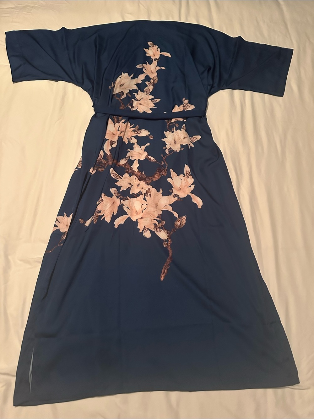 Blue Floral Kimono Robe - Picture 2 of 2